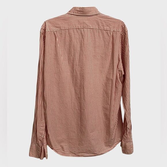 J. Crew Light Weight Button Down Shirt Men's Size L Slim Fit Check Red White - Picture 10 of 14
